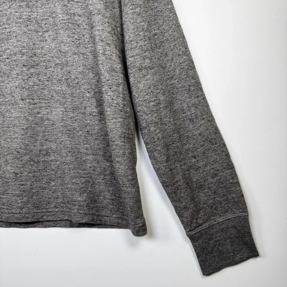 J.Crew‎ Knit Goods Quarter Zip Sweatshirt Mens Medium Heathered Gray Pullover